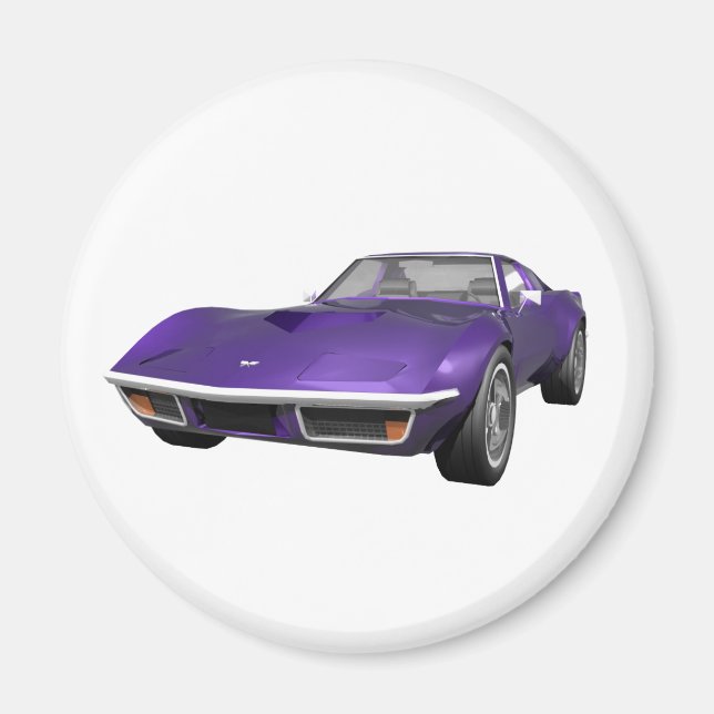 Aimant 1970 Corvette Sports Car : Purple Finish : (Devant)