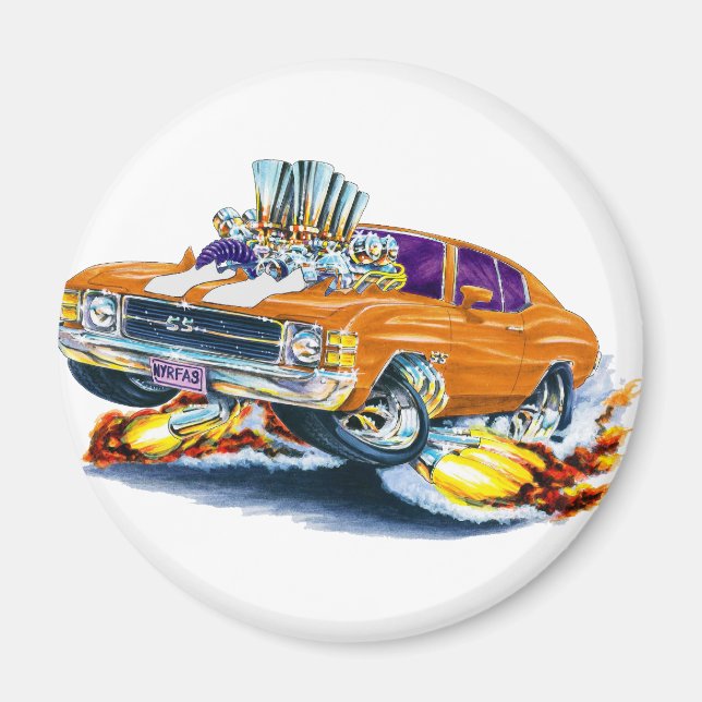 Aimant 1971-72 Chevelle Orange-White Car (Devant)