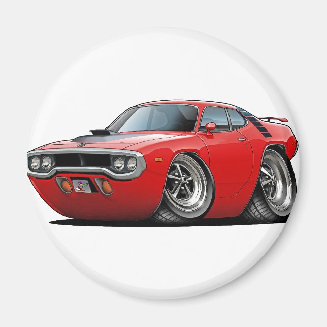 Aimant 1971-72 Voiture rouge-noire (Devant)