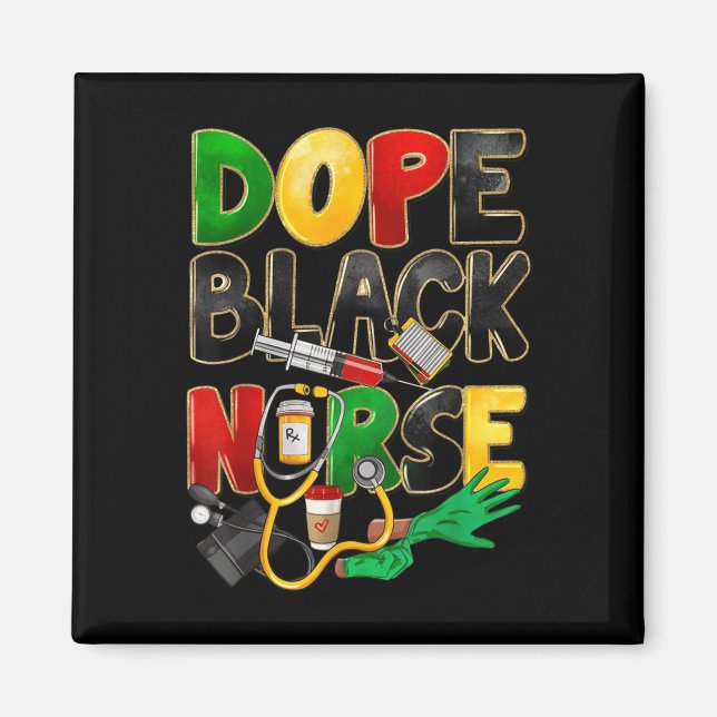 Aimant 19e Junte Infirmière Femmes Noires Mois de l'histo (Devant)