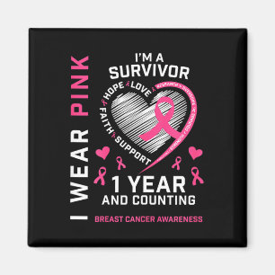 Aimant 1 an Cancer Libre Maman Pink Sensibilisation Danse