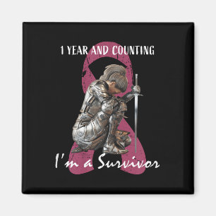 Aimant 1 an Cancer Sans Pink Breast Cancer Survivant Gif