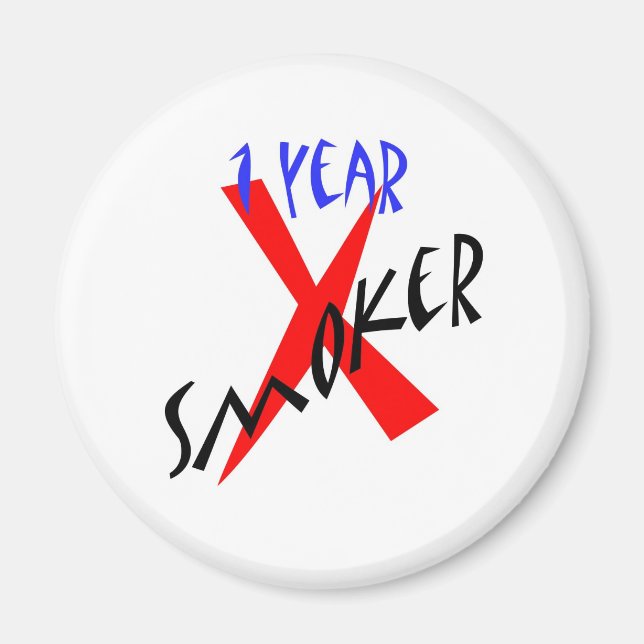 Aimant 1 an Ex-fumeur rouge (Devant)