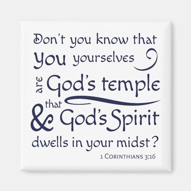 Aimant 1 Corinthians 3:16 You are Dieu's Temple (Devant)
