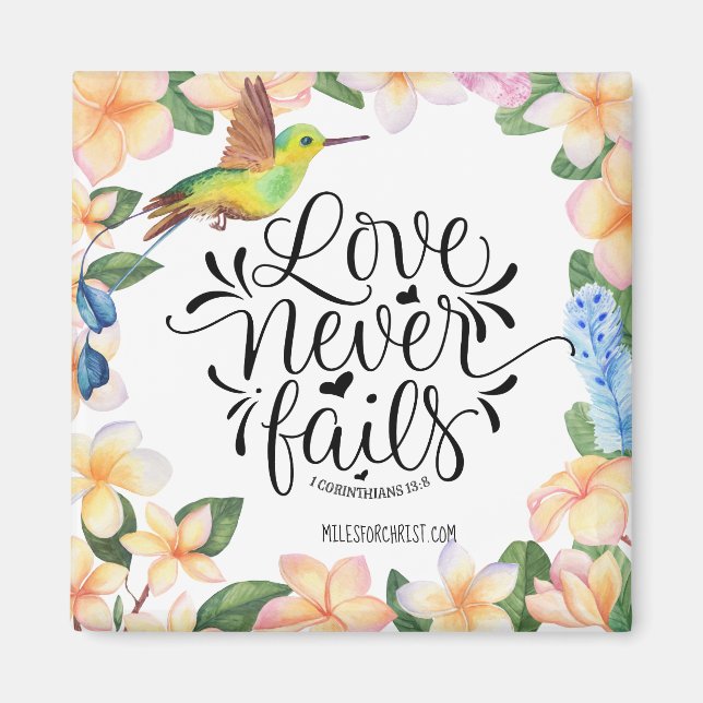 Aimant 1 Corinthiens 13:8 L'AMOUR N'ÉCHOUE JAMAIS (Devant)