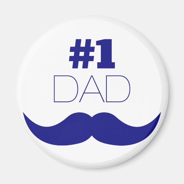 Aimant #1 Papa Blue Mustache (Devant)