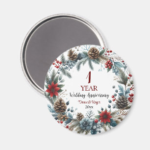 Aimant 1er Mariage papier Anniversaire Élégant hiver