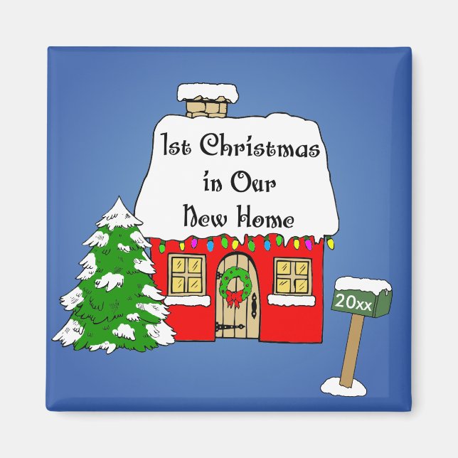 Aimant 1er Noël dans notre nouvelle maison (Devant)