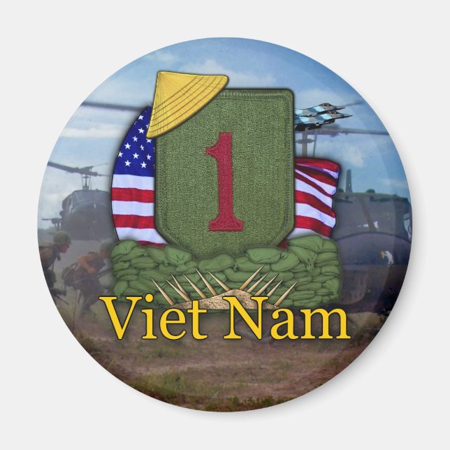 Aimant 1re division d'infanterie vétérans vietnam vétéran (Devant)