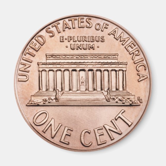 Aimant 2005 Lincoln Memorial 1 cent monnaie de cuivre (Devant)