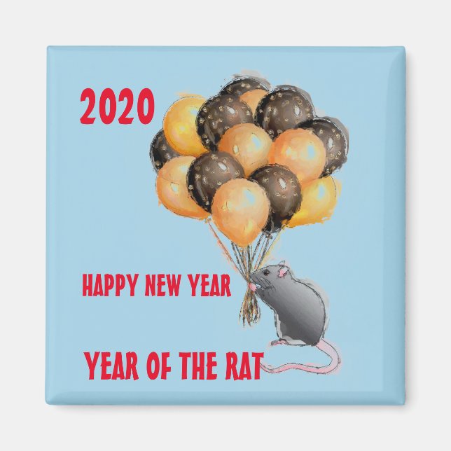AIMANT 2020 HEUREUSE NOUVELLE ANNÉE DU RAT (Devant)