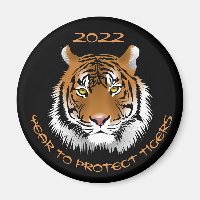 Aimant 2022 Année pour la protection des tigres (Devant)