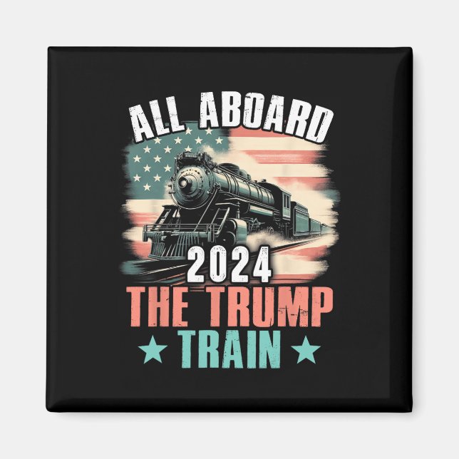 Aimant 2024 À Bord Du Drapeau Trump Train 2024 Usa (Devant)