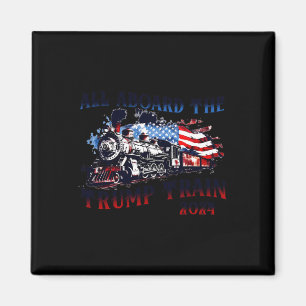 Aimant 2024 À Bord Du Trump Train Usa American Flag