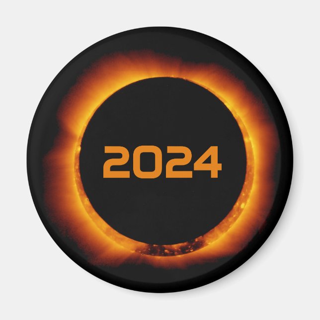 Aimant 2024 Éclipse solaire totale Date Ciel étoilé (Devant)