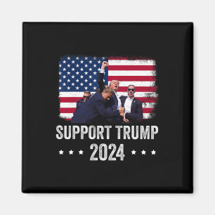 Aimant 2024 - Soutenez Trump - Priez Pour L'Amérique