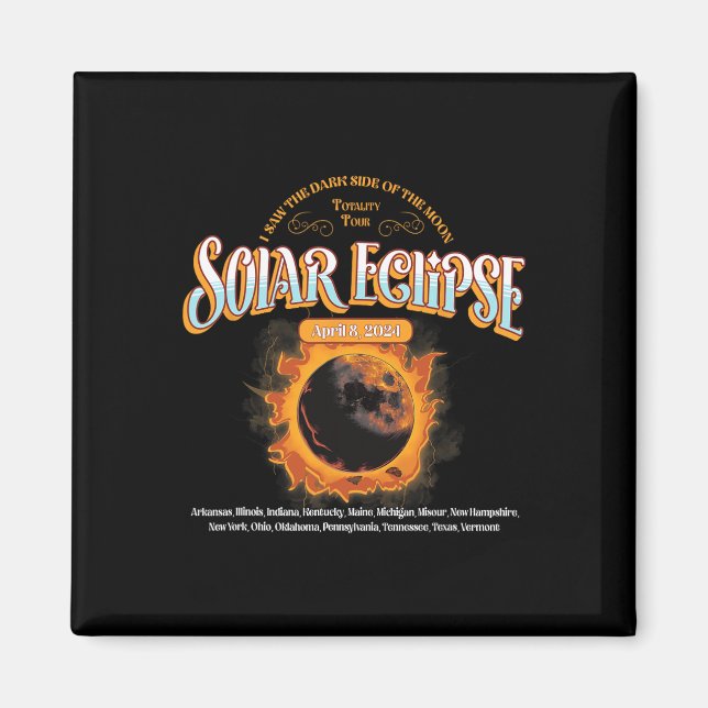 Aimant 2024 Total Éclipse Solaire 8 Avril Chemin De L'Écl (Devant)