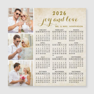 Aimant 2026 Calendrier pour réfrigérateur photo pe