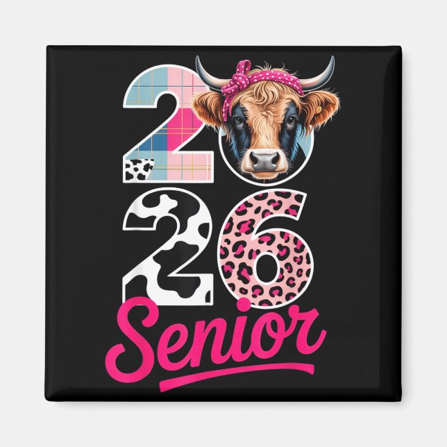 Aimant 2026 Senior Cow Lovers Graduation Funny Cl Shirt F (Devant)