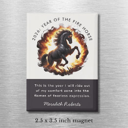 Aimant 2026 Year of the Fire Horse Motivational Quote