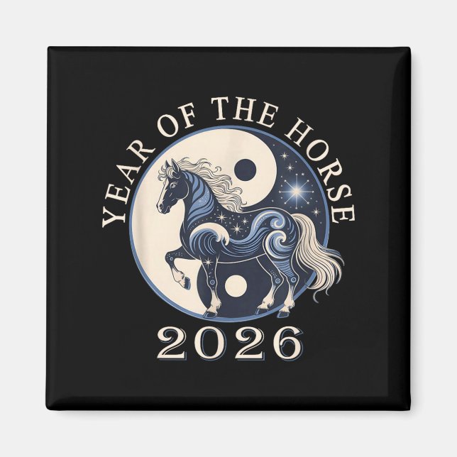 Aimant 2026 Year Of The Horse Chinese New Year,horse Grap (Devant)