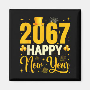 Aimant 2067 Bonne Année Rétro Drôle 67 Six Sept Mème 