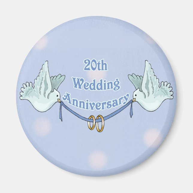 Aimant 20e anniversaire du Mariage (Devant)