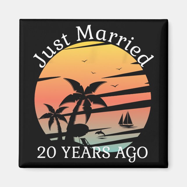 Aimant 20ème anniversaire de Mariage Croisière juste mari (Devant)