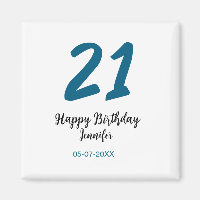 21 ans audacieux lettre bleue simple minimum