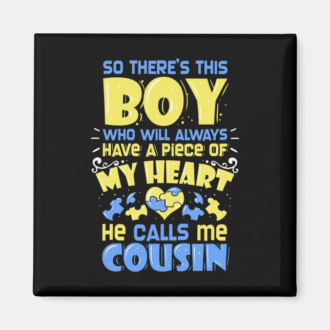 Aimant 21 - Cousin de sensibilisation au syndrome de Down (Devant)