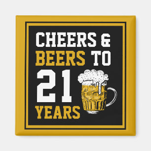 Aimant 21e anniversaire Cheers & Bières à 21 ans