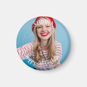 Aimant 21e anniversaire personnalisé