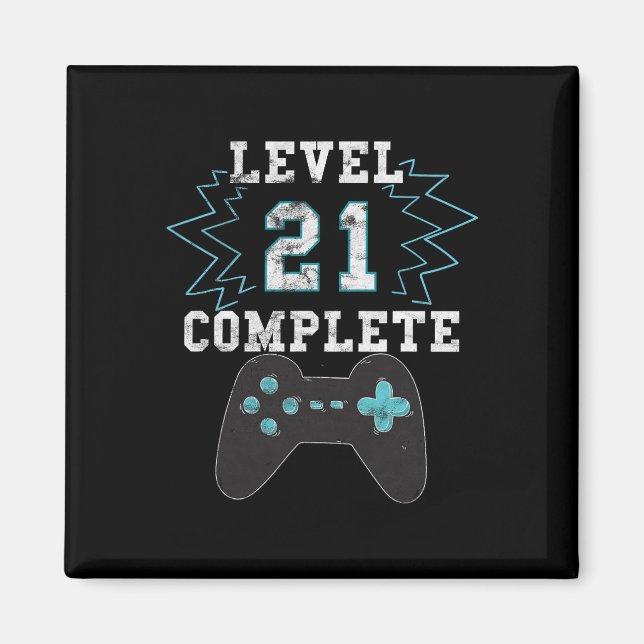 Aimant 21e Anniversaire Vidéo Jeu Humour Tee Funny Gamer  (Devant)