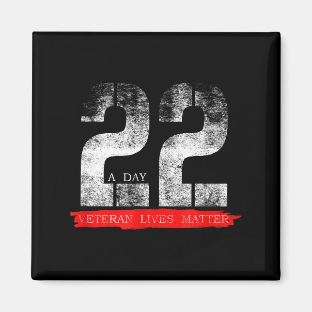 Aimant 22 A Day Veteran Lives Suicide Awareness  (Devant)