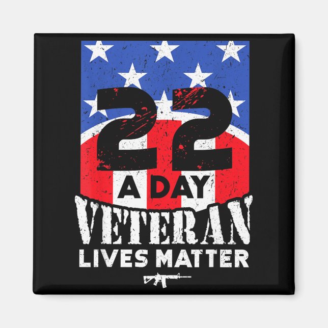 Aimant 22 Day Veteran Lives Suicide Awareness  (Devant)