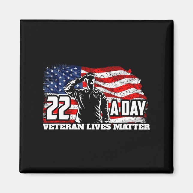Aimant 22 Per Day Veteran Lives Suicide Awareness Usa Fla (Devant)