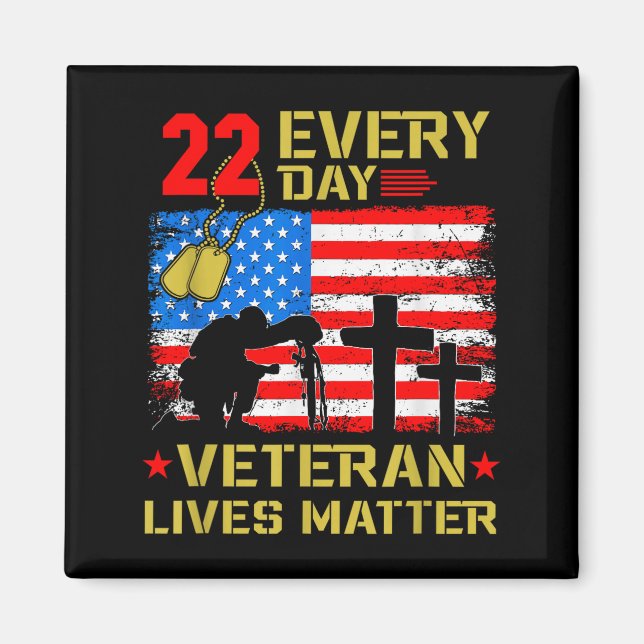 Aimant 22 Veterans A Day Veteran Suicide Prevention Aware (Devant)
