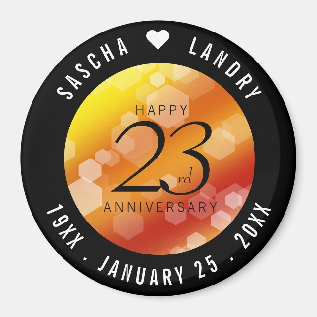 Aimant 23e anniversaire de Mariage de Topaz impérial (Devant)