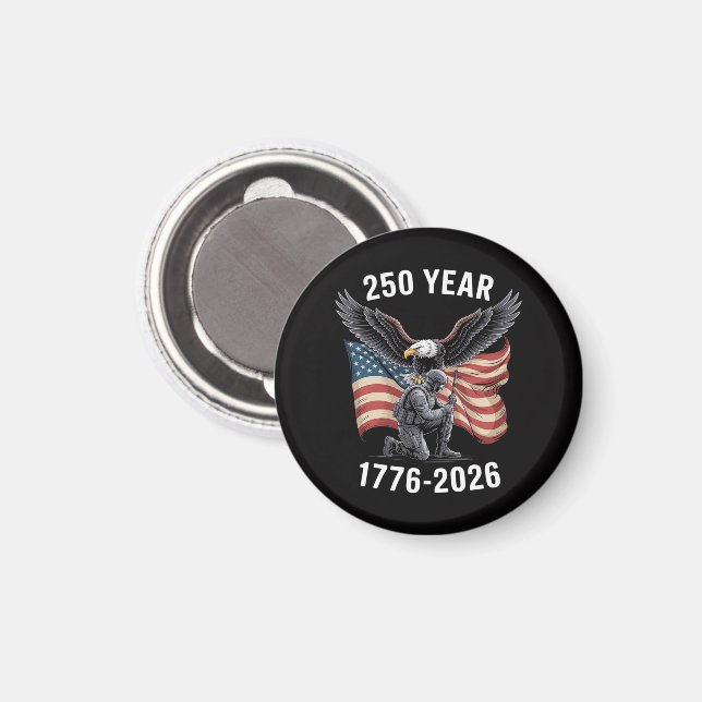 Aimant 250 Ans 250e Anniversaire États-Unis 4 juillet  (Recto/Verso)
