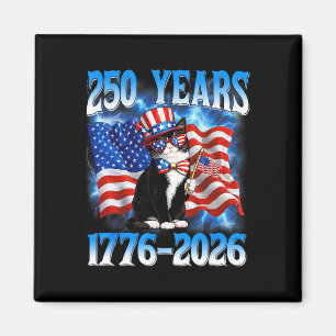 Aimant 250 Ans 250e Anniversaire États-Unis Chat Drapeau