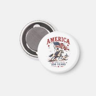 Aimant 250 Ans d'Amérique 1776 2026 Cowboy Patriotique