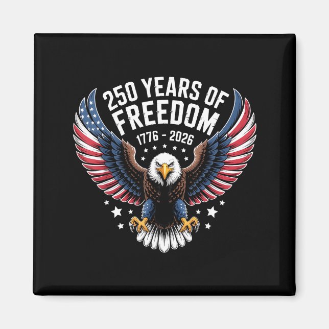 Aimant 250 ans de liberté des États-Unis 1776–2026 aigle  (Devant)