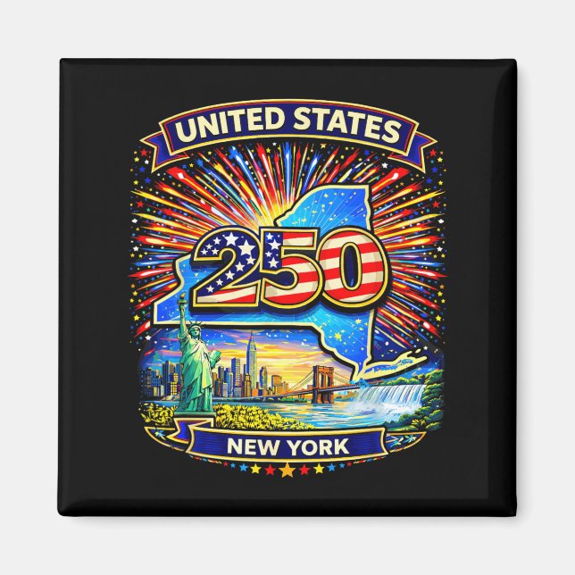 Aimant 250 Ans d'Indépendance des États-Unis New York (Devant)