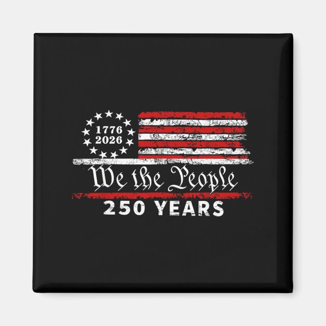 Aimant 250 Ans Drapeau Anniversaire 250ème Jour de l'Indé (Devant)