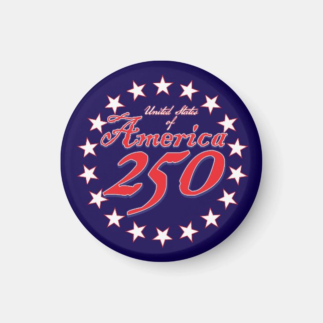 Aimant 250e anniversaire de l'Amérique (Devant)