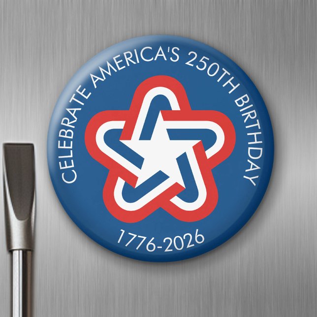 Aimant 250e anniversaire de l'Amérique - 1776-2026 étoile (Celebrate America - Semiquincentennial 250 Magnet)