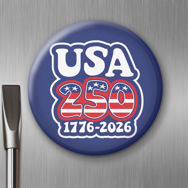 Aimant 250e anniversaire de l'Amérique - Super USA 250 (USA 250 - Celebrate America - American Revolution 250 Magnet)