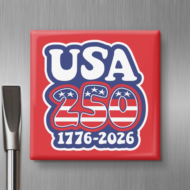 Aimant 250e anniversaire de l'Amérique - Super USA 250 (USA 250 - Celebrate America - American Revolution 250 Magnet)