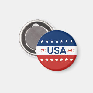 Aimant 250e anniversaire des États-Unis 1776 2026 Rouge B