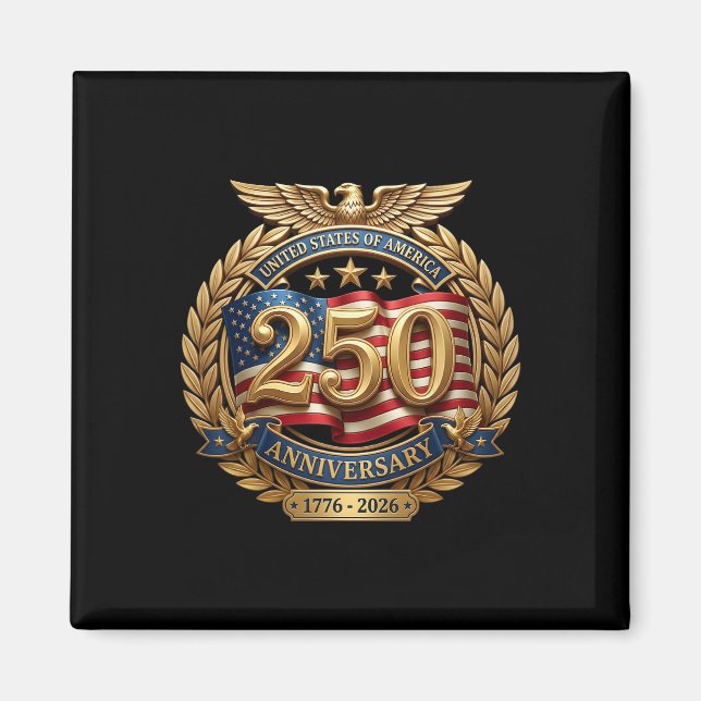 Aimant 250e anniversaire États-Unis 250e jour de l'indépe (Devant)